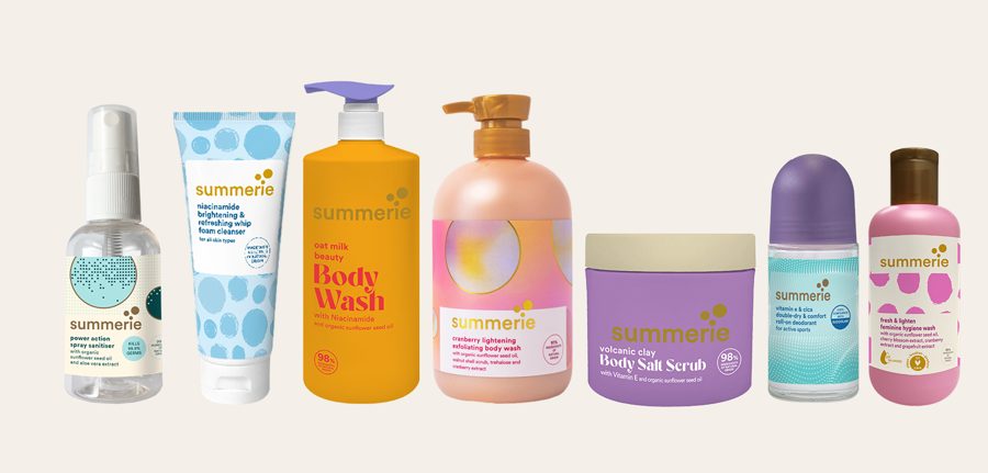 Summerie bath, body and hair care range